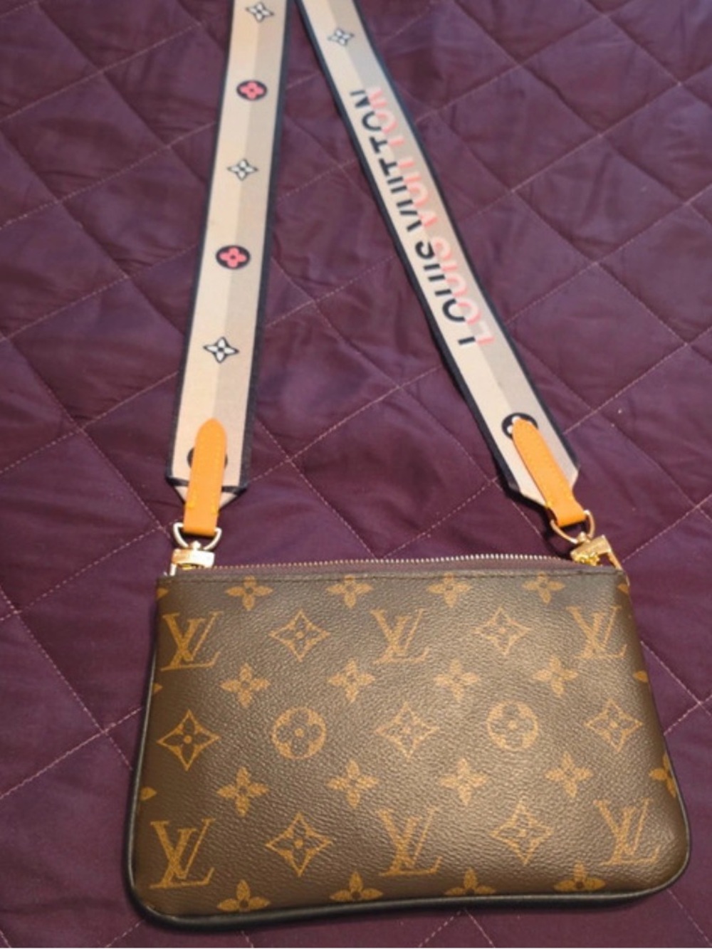 Brown Monogram Crossbody Bag with Signature Strap. Excellent condition